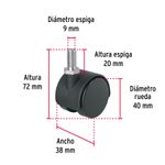 Rodaja-tipo-yoyo-de-40-mm-con-espiga-roscada