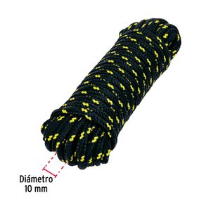 Cuerda negra de polipropileno de alta resistencia de 3/8" x 15 m. - FIERO