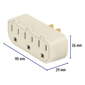 Adaptador de 1 a 3 tomacorrientes polarizado - VOLTECK