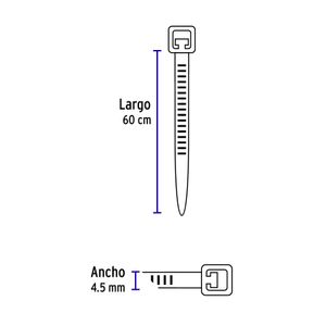 Bolsa con 25 amarracables blancos de 24" x 4,5mm - VOLTECK