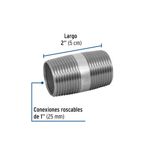 Niple de acero galvanizado 1" x 2" - FOSET