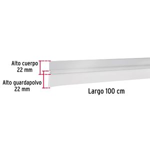 Guardapolvo fijo de 100 cm, aluminio - HERMEX
