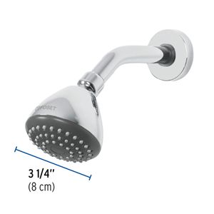 Regadera redonda 3-1/4" brazo y chapetón acero inox - FOSET