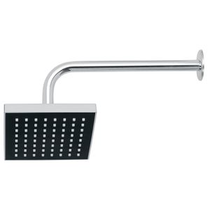 Regadera cuadrada ABS 6" acabado cromo con brazo - FOSET