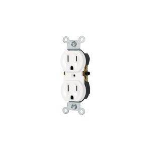Contacto dúplex, 2 polos 3 hilos, Standard, granel, blanco - VOLTECK