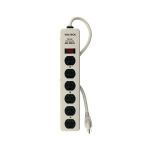 Multicontacto 14 AWG 6 entradas supresor de picos 600 joules - VOLTECK