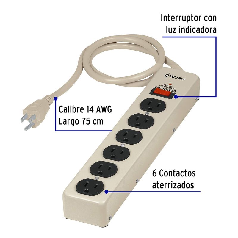 Multicontacto-14-AWG-6-entradas-supresor-de-picos-600-joules