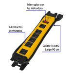 Multicontacto-14-AWG-industrial-supresor-de-picos-6-entradas