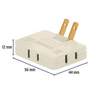 Multicontacto triple,tipo bisagra,entradas laterales - VOLTECK
