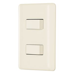 Placa armada 1 interruptor y 1 escalera, marfil - VOLTECK