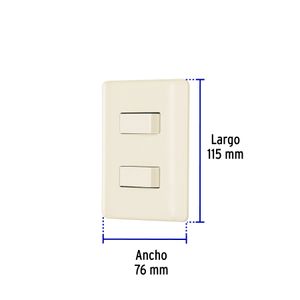 Placa armada 1 interruptor y 1 escalera, marfil - VOLTECK
