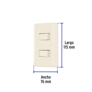 Placa armada, 2 interruptores, marfil - VOLTECK