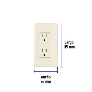 Contacto dúplex aterrizado, marfil Basic - VOLTECK