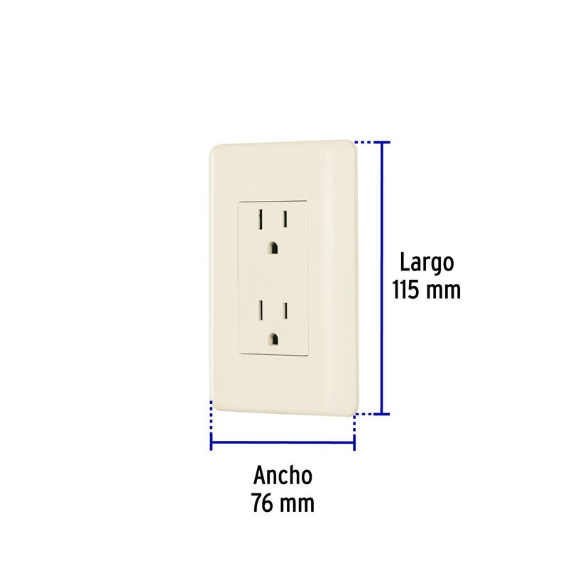 Contacto-duplex-aterrizado-marfil-Basic
