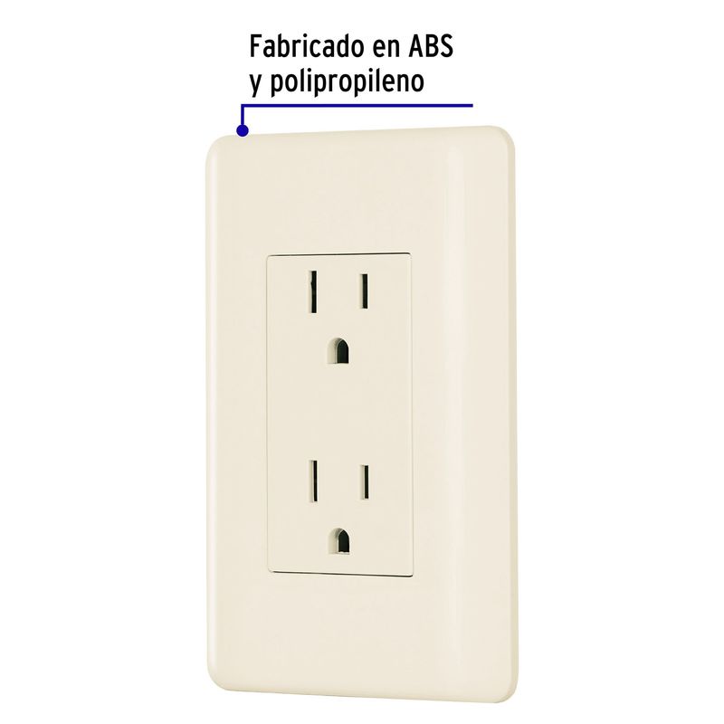 Contacto-duplex-aterrizado-marfil-Basic