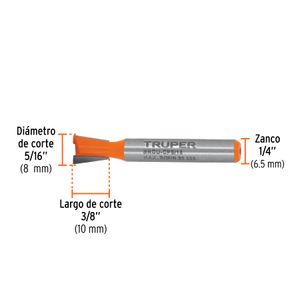 Broca para router, cola de pato, 5/16" - TRUPER