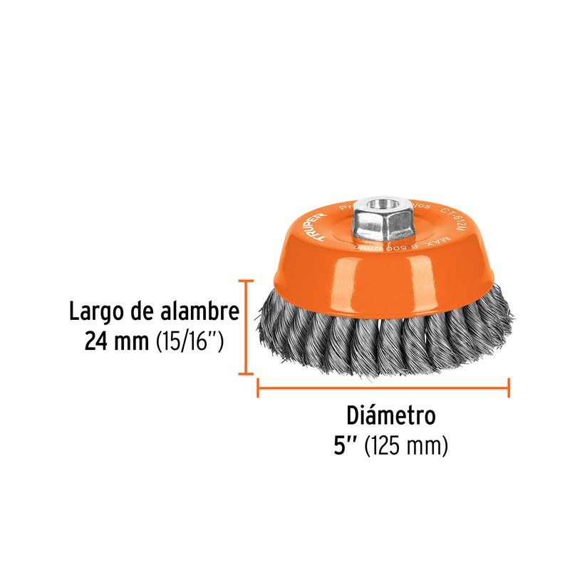 Carda-copa-5--alambre-trenzado-fino-eje-M14