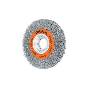 Carda alambre ondulado 6" x 3/4" para esmeril - TRUPER