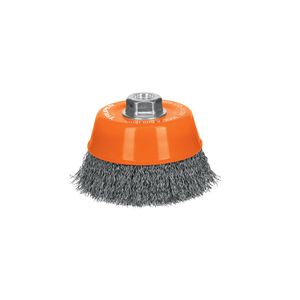 Carda copa 5" alambre ondulado fino, eje M14 - TRUPER