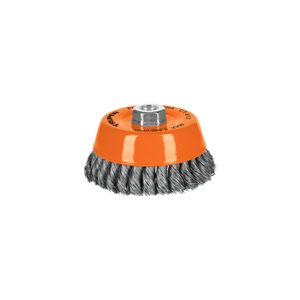 Carda copa 5" alambre trenzado fino, eje 5/8"-11 - TRUPER