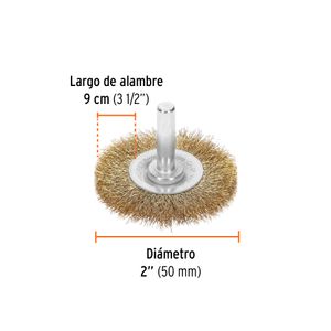 Carda circular 2" alambre fino para taladro - TRUPER