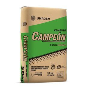 Cemento Campeón, hidráulico de alta resistencia a los sulfatos tipo HS 50 kg. - CAMPEÓN