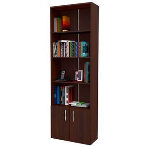 Biblioteca de melaminico con puertas de 183 cm x 60 cm x 25 cm - MUEBLE FACIL
