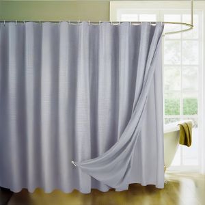 Juego de cortina de ducha Gris de doble material con anillos. - PALM SPRINGS HOMES