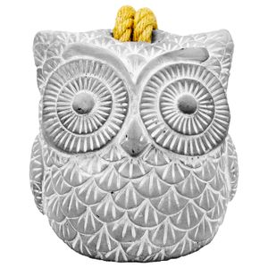 Adorno para jardín de "Búho" gris hecho de cemento. - K HOME
