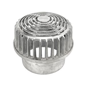 Rejilla cúpula de alumino con altura de 100 mm y descarga a tubo de 160 mm. - YETKA