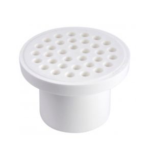 Rejilla redonda de PVC anticucarachas con perforaciones de 5 mm para tuberia de 75 mm. - YETKA