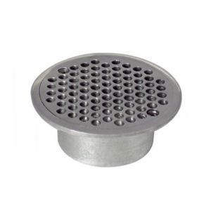 Rejilla redonda de aluminio anticucarachas con perforaciones de 5 mm - para tubería de 75 mm. - YETKA