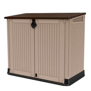 Bodega plástica mediana multiusos para jardín de 132 x 71,5 x 113,5 cm Beige.