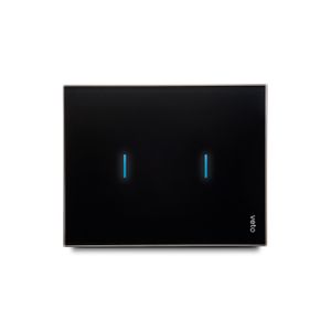 Conmutador doble inteligente PLURA SMART WiFi con panel de vidrio Touch y luz LED guía.