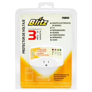 Protector de voltaje compacto con una toma de 90 V - 140 V, 15 Amp y 50/60 Hz. - BLITZ