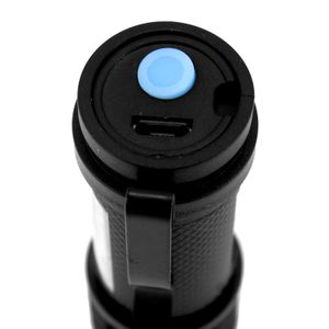 Mini linterna LED recargable negra de 3W con LEDs COB de alta eficiencia. - SYLVANIA
