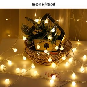Guirnalda LED con 20 focos de iluminación cálida estilo navideño a pilas. - BLITZ