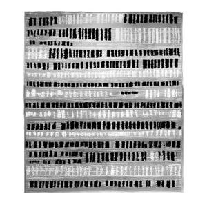 Alfombra de área gris con patron de LINEAS negras y blancas, de 120 x 170 cm. - KENNEDY CARPETS