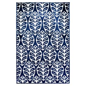 Alfombra de área color azul estilo de HOJAS BLANCAS de 100 x 150 cm. - KENNEDY CARPETS
