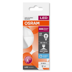 Foco LED CLASSIC SENSOR de 9W con luz blanca de 806 lm y base E27. - LEDVANCE