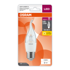 Foco LED VELA LLAMA CLEAR de 3W con luz amarilla de 260 lm y base E27. - LEDVANCE
