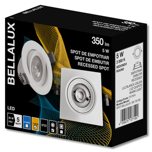 Luminaria SPOT redonda para empotrar de 5W con luz amarilla de 350 lm. - BELLALUX