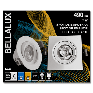 Luminaria SPOT redonda para empotrar de 7W con luz blanca de 490 lm. - BELLALUX