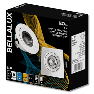 Luminaria SPOT redonda para empotrar de 9W con luz amarilla de 630 lm. - BELLALUX