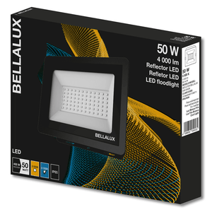 Reflector LED FLOODLIGHT Negro de 50W con luz blanca de 4500 lm 100-277V. - BELLALUX