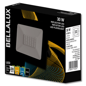 Reflector LED FLOODLIGHT Negro de 30W con luz blanca de 2700 lm. - BELLALUX