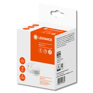 Sensor de movimiento por infrarrojos de 180° redondo para sobreponer a pared 120-277V. - LEDVANCE