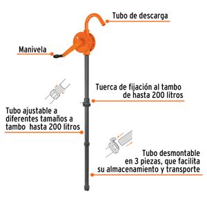 Bomba extractora de ácidos con manivela - TRUPER