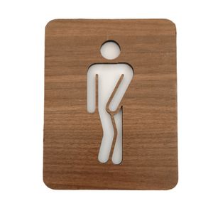 Letrero maderado de BAÑO HOMBRE de 15 x 12 cm. - STICKY IDEA