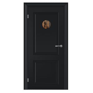 Letrero con relieve de 3 niveles de BAÑO HOMBRE / MUJER de 14,5 cm de diámetro. - STICKY IDEA